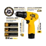 Parafusadeira Furadeira 3/8 Bivolt A Bateria 12v Cor Amarelo Frequência 60hz Voltagem 110v/220v - Imagem 2